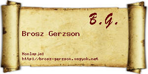 Brosz Gerzson névjegykártya
